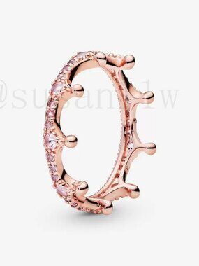 Pandora Pink Sparkling Crown Ring